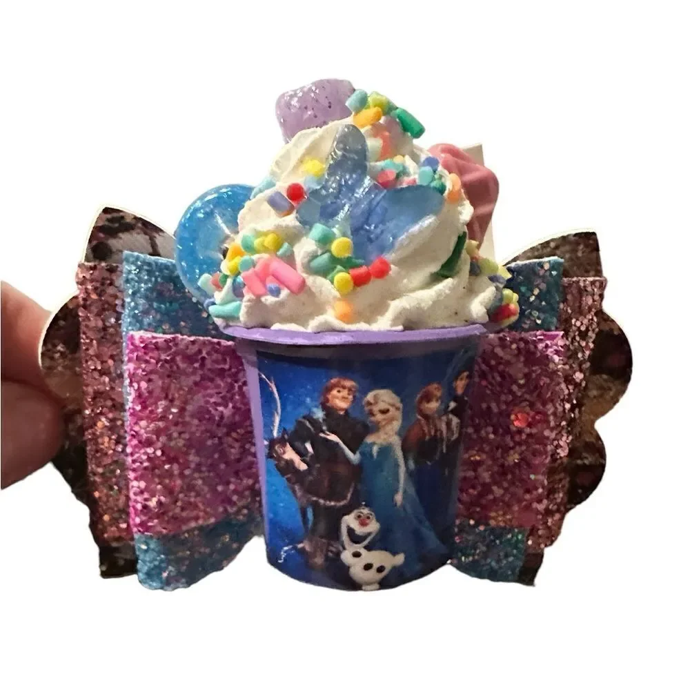 NWOT - Toddler/Girls 3D Hair Bow - Frozen - Purple